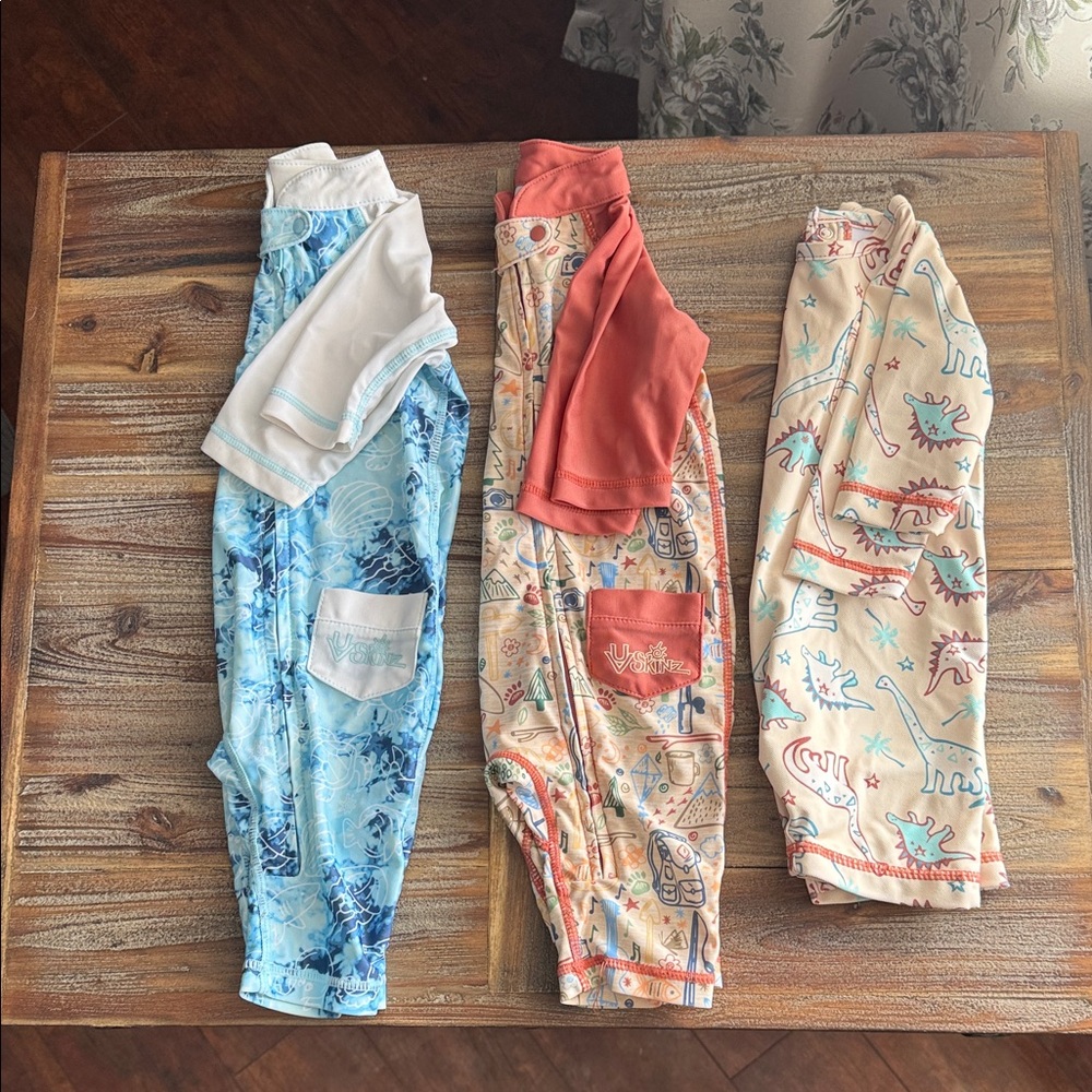 GREAT CONDITION - worn once if that - Kids Swim One Piece - Blue, Orange, Cream